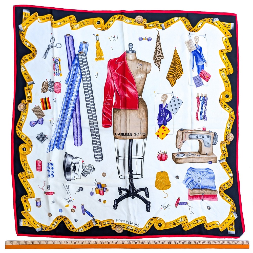 Carlisle Collection 2000 Silk Scarf "The Atelier", Designed by Charles Renick